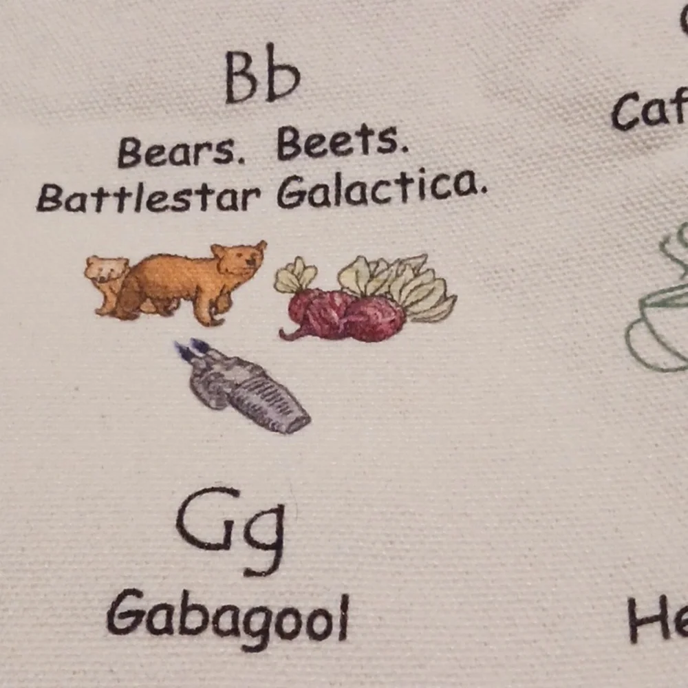 The "Office Alphabet" Canvas Tote Bag - Picture 3 of 6